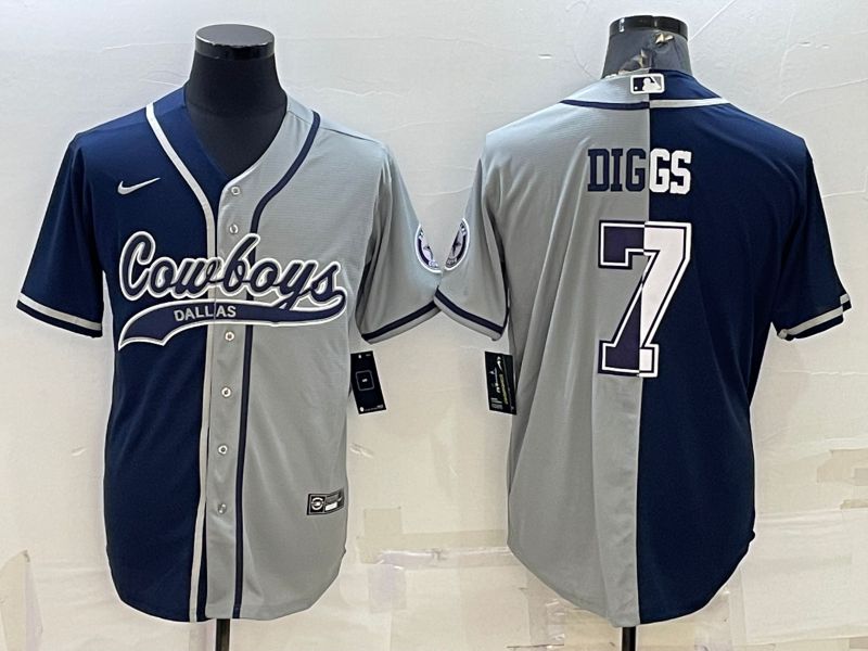 Men Dallas Cowboys #7 Diggs Blue grey 2022 Nike Co branded NFL Jersey